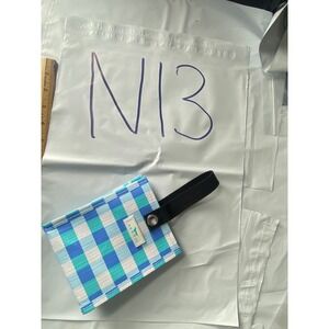 SCOUT Original Wristlet Pouch Blue Green Plaid Zippered‎ Travel Organizer